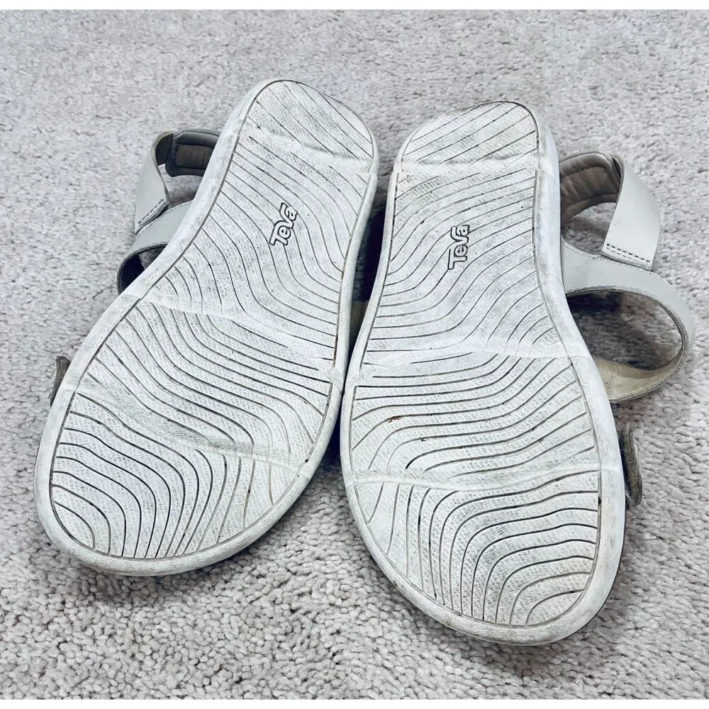 Teva Madera Leather Slingback Sandals Birch White Tan Size 7 1152570